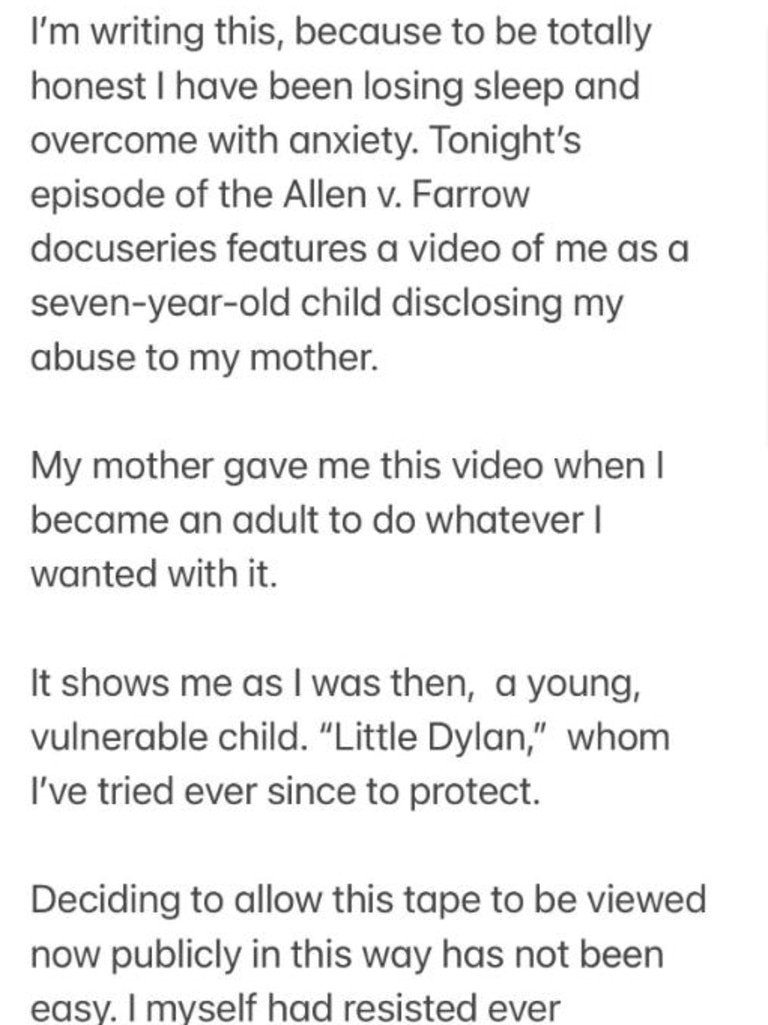 Dylan posted a lengthy note on Twitter ahead of the episode airing.