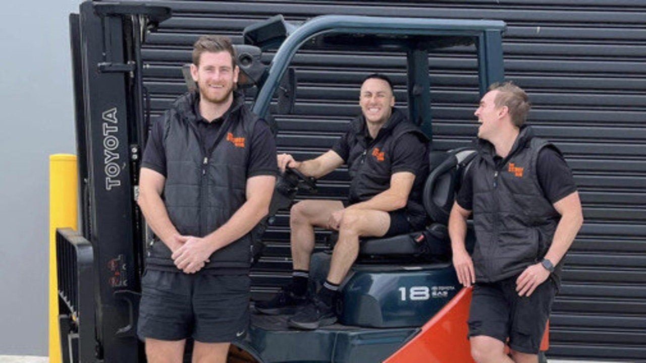 Friends of 12 years, Dean, Dylan and Jon, have turned their passion for sports into a business that has generated $2.3m in revenue. Picture: Supplied