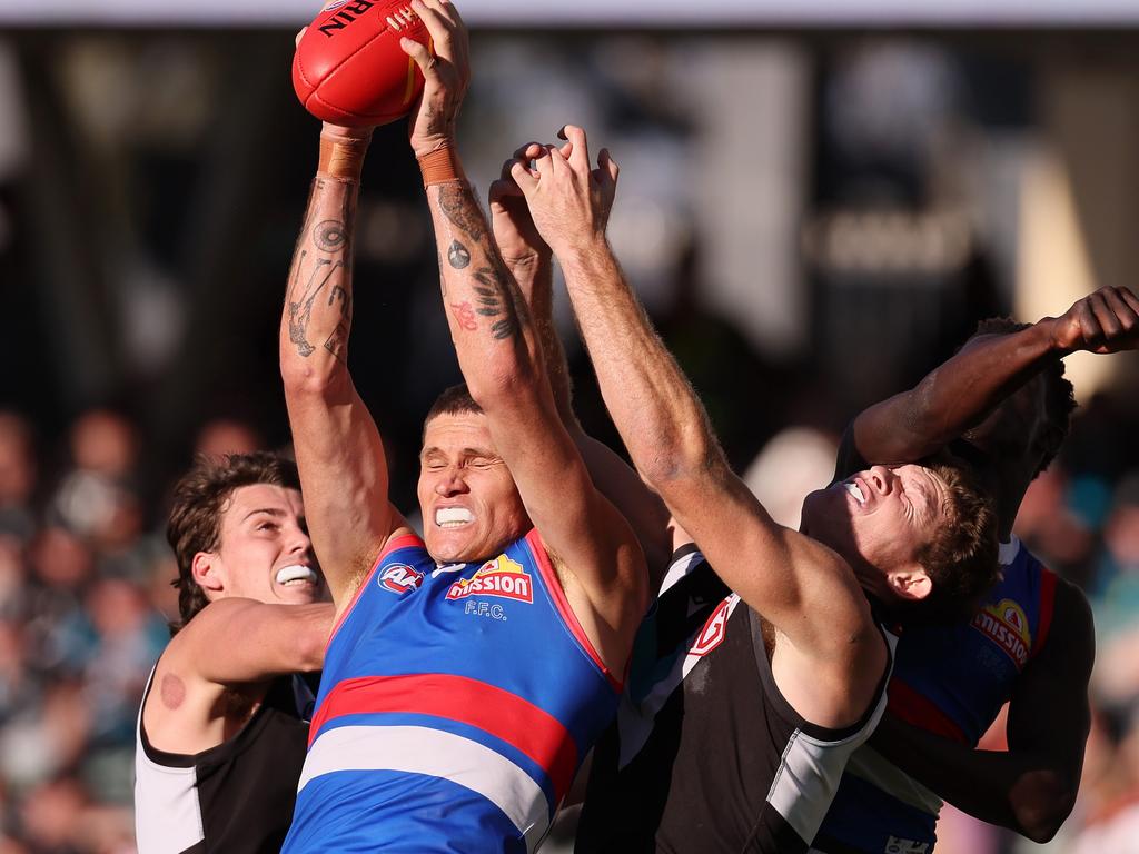 Rory Lobb has resurrected his Bulldogs career since moving back. Picture: James Elsby/AFL Photos via Getty Images