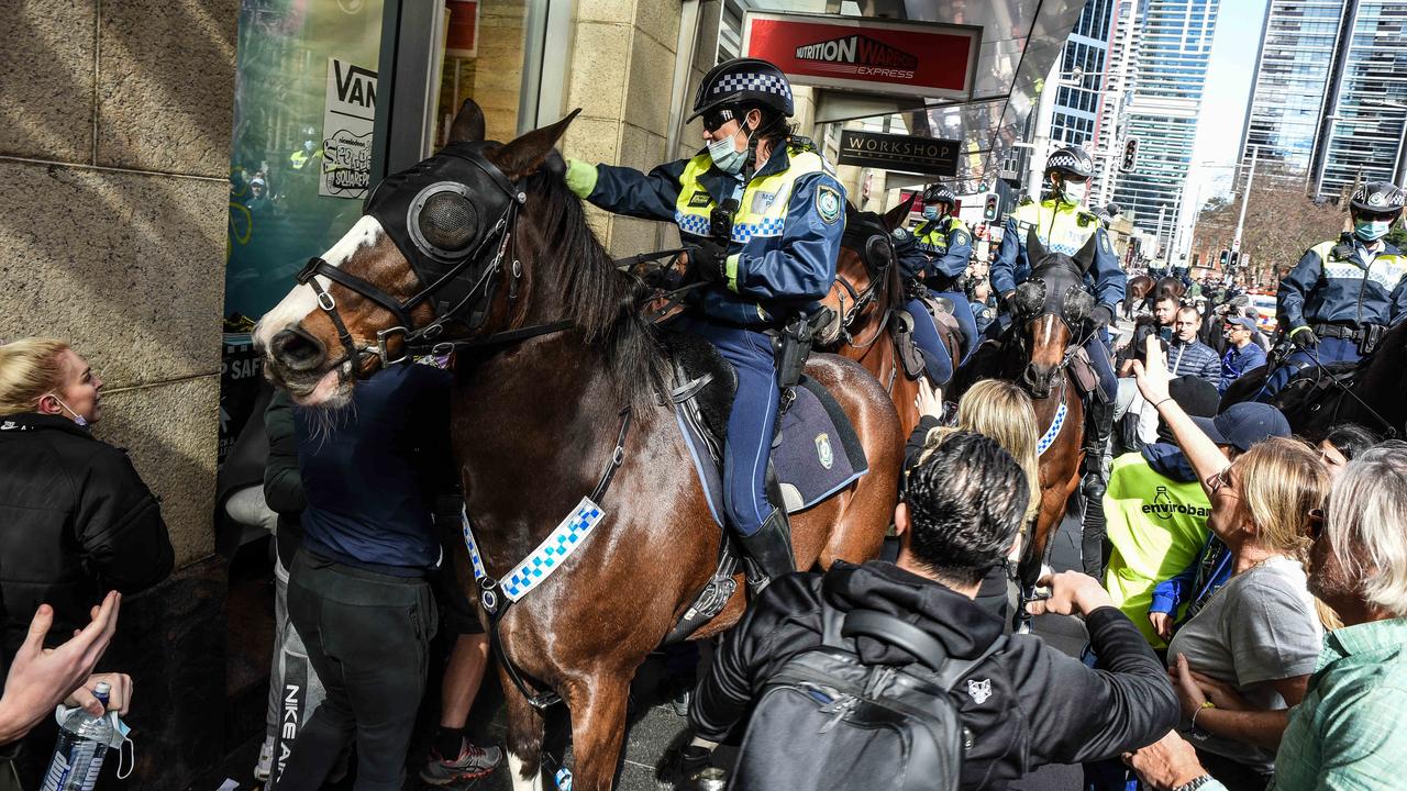 The protests were labelled as "violent" and "filthy" by NSW Police Deputy Commissioner Gary Worboys. Picture: NCA NewsWire/Flavio Brancaleone