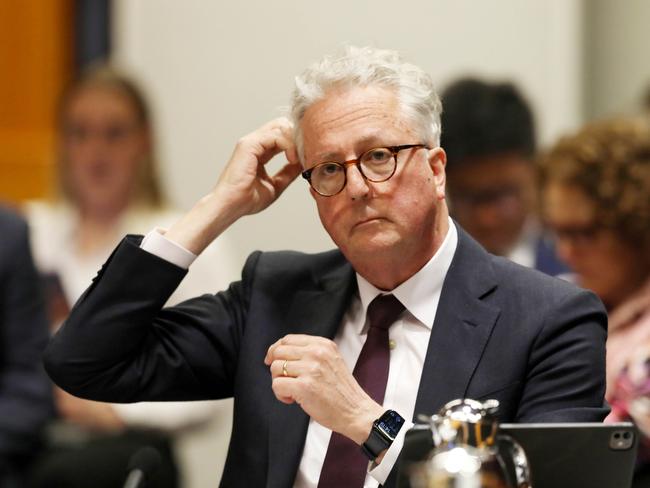 The University of Sydney Professor Mark Scott AO, Vice Chancellor and President at a public senate hearing for Overseas Students Amendment (Quality and Integrity) Bill 2024 (Provisions) on Education Services.Jane Dempster/The Australian.