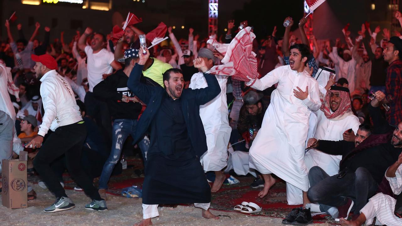 Qatari fans watch their national team play UAE in the semi-final of the 2019 AFC Asian Cup in the Qatari capital Doha. Picture: AFP