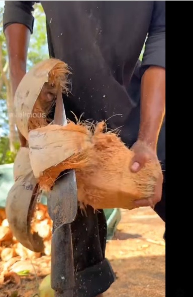 Coconut carving will always be entertaining.