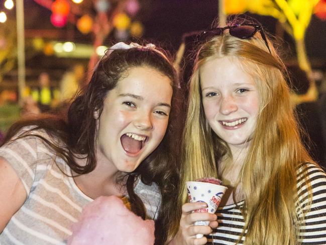 Queensland Music Festival's Under the Sky. Eats and Beats. Heather McLeish, 13 of Ormeau and Hayley Bell, 13 of Helensvale.Albert & Logan News. 1/8/15. Photo by Sarah Keayes