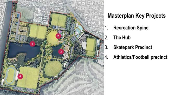 An overview of the planned revamp of Pizzey Park in Miami.