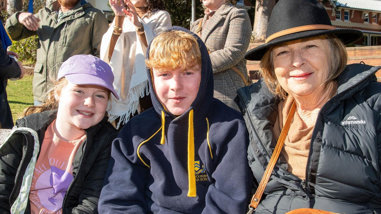 Zara and Tom Dampney with Regan Cass. Toowoomba Grammar School and Downlands College rugby. The annual O'Callaghan Cup was held at Toowoomba Grammar. Saturday August 19, 2023