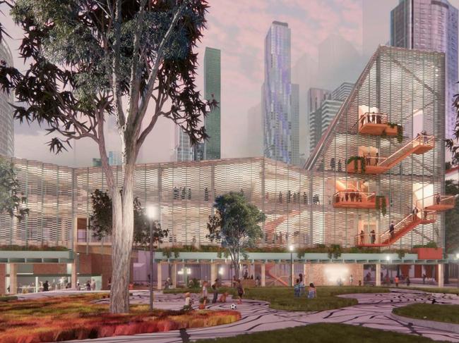 Renders - Lord mayoral candidate Arron Wood has pledged $15m for an intercultural museum near the Queen Victoria Market. Picture: Searle x Waldron Architecture,