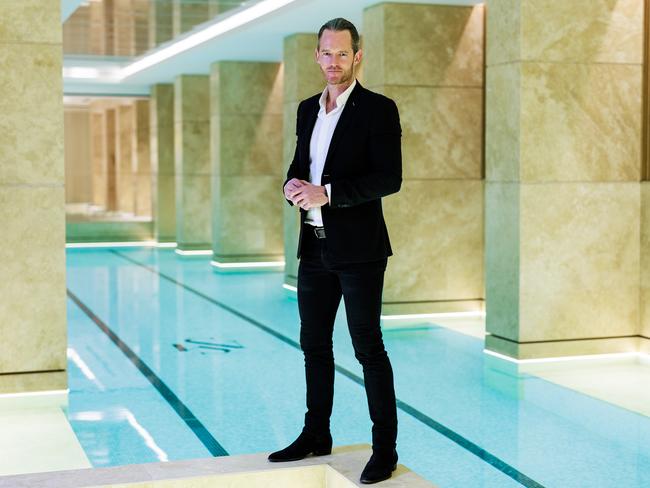 Richlister property developer Tim Gurner in his new luxury development in St Kilda. Picture: Aaron Francis