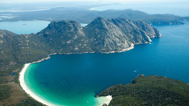 Wineglass Bay and The Hazards. Picture: TOURISM TASMANIA/CHRIS BRAY 