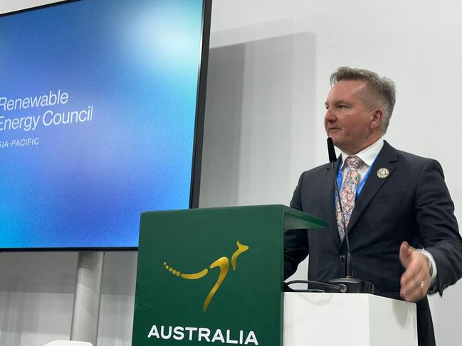 Chris Bowen Minister for Climate change and Energy at the Official launch last night at COP29 Azerbaijan.,  Picture:  Facebook / Renewable Energy Council Asia Pacific (RECAP)