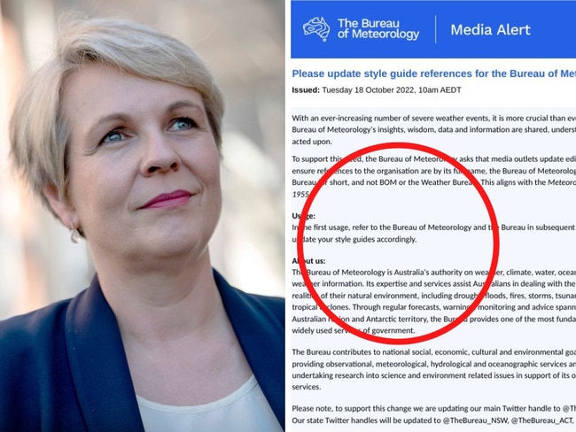 The enormous cost of the Bureau of Meteorology’s rebranding has been revealed as the move is shot down by Environment minister Tanya Plibersek.