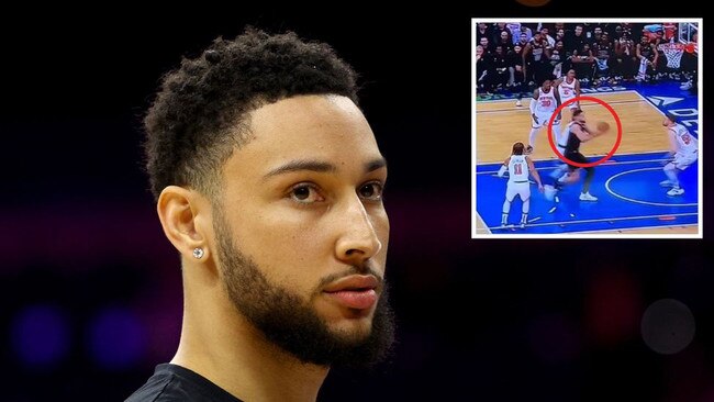 Ben Simmons looks devoid of all confidence on offence since his now infamous meltdown in Game 7 of the Philadelphia 76ers playoff loss to the Atlanta Hawks. He again dodged a layup attempt against the Knicks this week. (Photo by AFP)