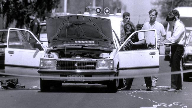 The scene of the Tynan/Eyre shooting in Walsh Stret Prahran in October 1988. Picture: Drew Ryan