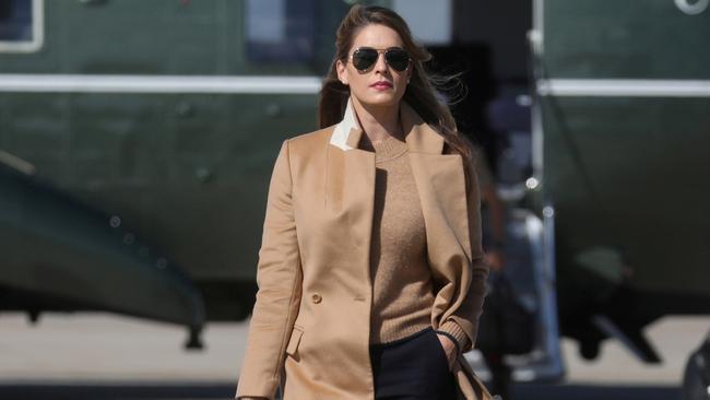 Longtime Trump aide, Hope Hicks, suggested Trump have a jaunty curtain call. Picture: Reuters