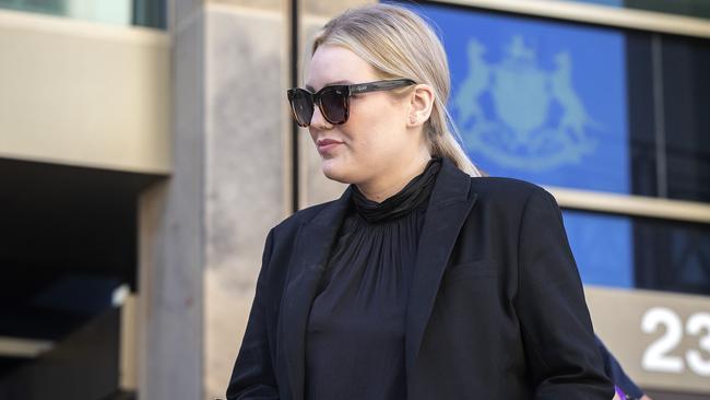 Olivia Rodgers leaves the Hobart Magistrates Court.