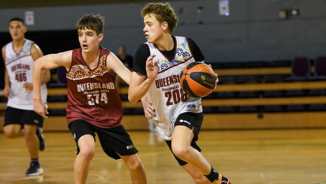 Indy Cotton in action. Picture: Basketball Queensland