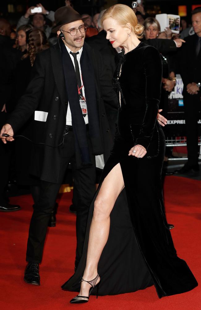 Kidman lets a pin slip at the Lion screening during the 2016 BFI London Film Festival.