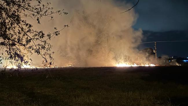 A patch of grass near Aitkenvale State school caught fire twice on Sunday night. No one was injured and the cause of the fire is unknown. November 17, 2024.