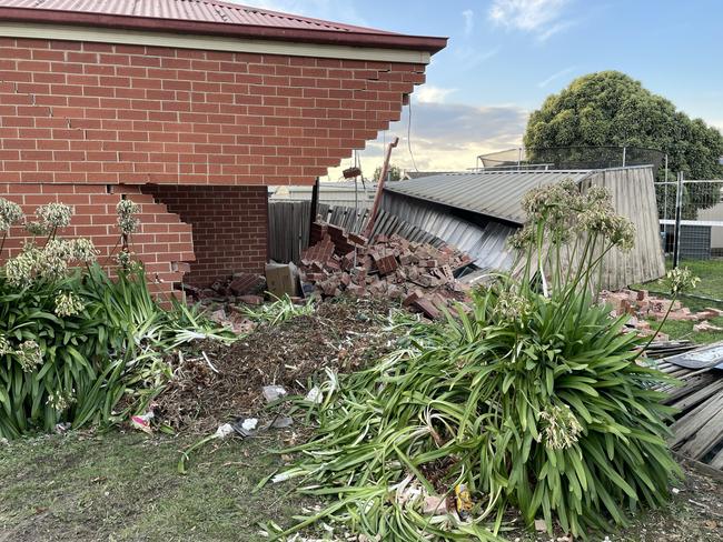 The hole left in the Ballarat home.