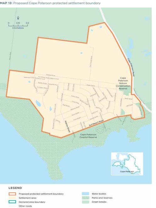 Proposed Cape Paterson protected settlement boundary.