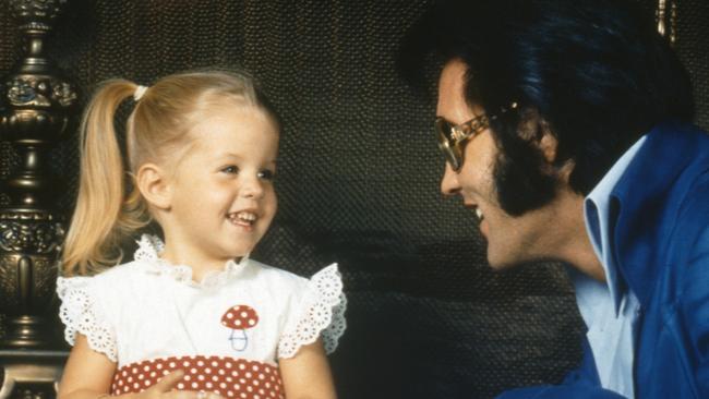 Elvis Presley with his daughter Lisa-Marie Presley, who died last week aged 54. Picture: Getty