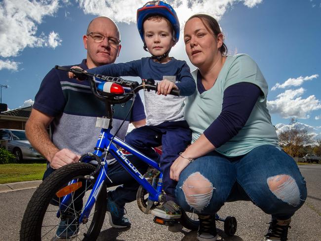 The Hyde family faces deportation back to Ireland, after their application for permanent residency was rejected was because their three-year-old son has cystic fibrosis. Tony and Christine Hyde with their 3 year old son Darragh.Picture: Jay Town