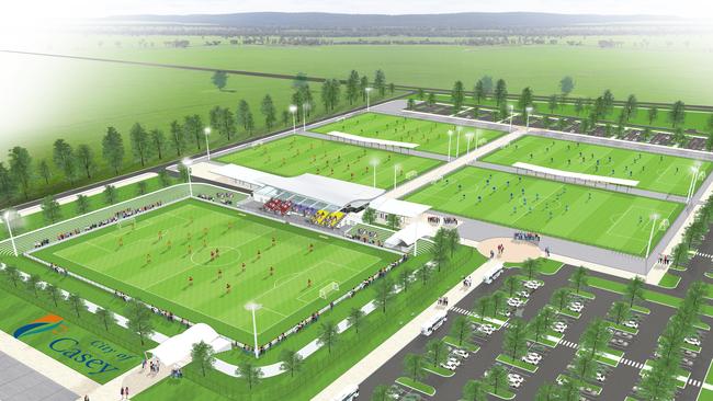 City of Casey plans for its Casey Soccer Centre of Excellence at Casey Fields.