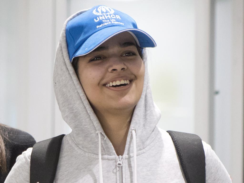 Rahaf Alqunun was originally detained in Bangkok, where Thai officials planned to send her back to her family. Picture: Chris Young/The Canadian Press