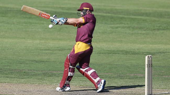 VSDCA: Coburg Batsman Aaron Shellie on his way to 95. Picture: Stuart Milligan