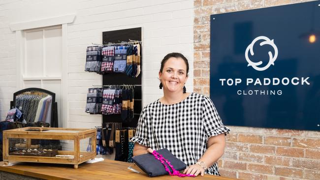 Top Paddock Clothing owner Renee Elsden in the new Pittsworth store, Thursday, February 3, 2022. Picture: Kevin Farmer