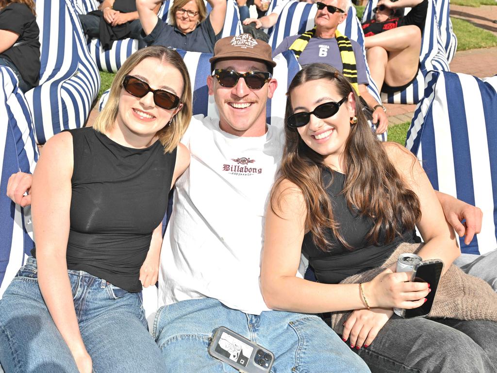 Footy fans enjoying the Norwood Food and Wine Festival on Sunday. Picture: Brenton Edwards