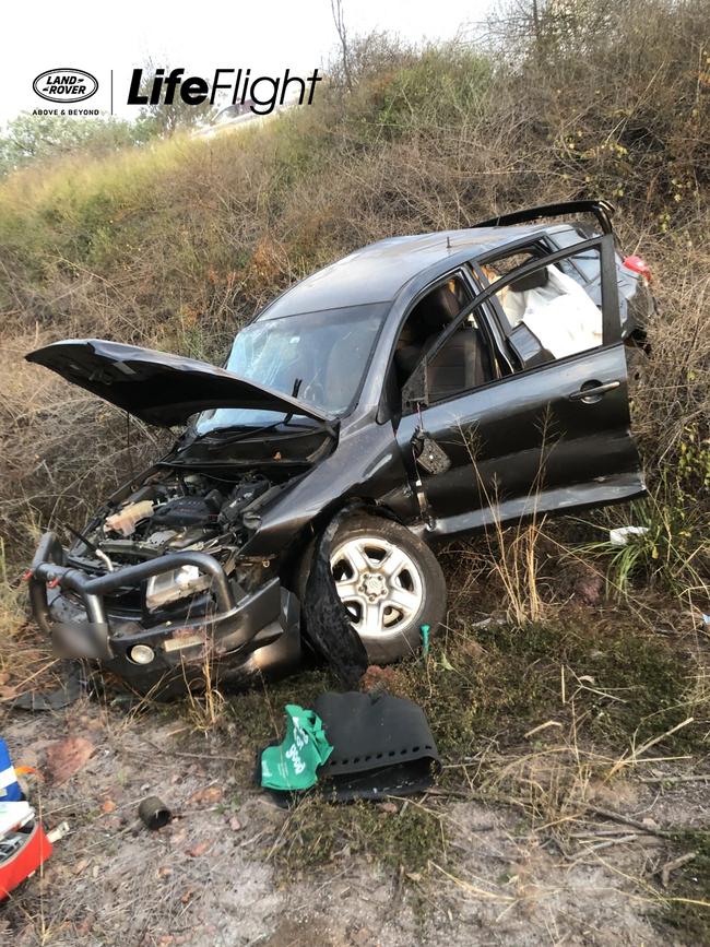 A man has been airlifted to hospital, in the Land Rover LifeFlight Special Mission Helicopter, after a serious single vehicle rollover, in the North Burnett region this morning (Sunday 13th June).