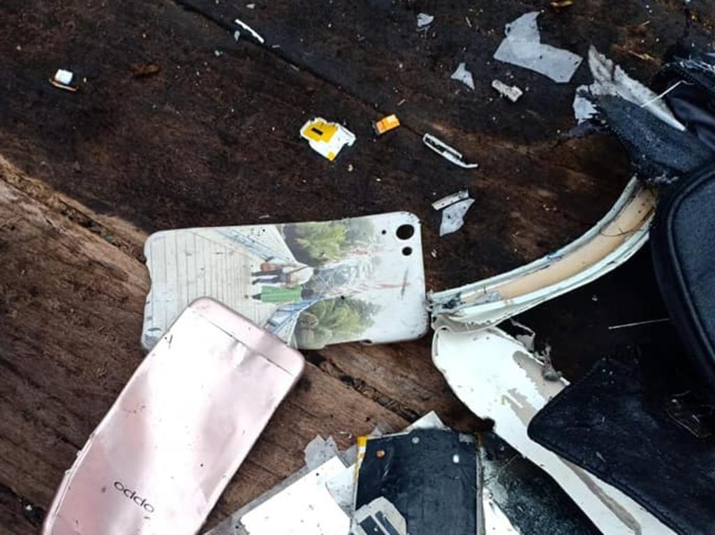 Facebook images of debris from Lion Air Flight JT610, which   crashed after leaving Jakarta. Picture: Supplied