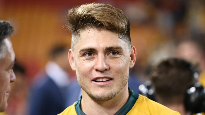 BRISBANE, AUSTRALIA - JULY 27: James OâConnor of the Wallabies looks on during the 2019 Rugby Championship Test Match between Australia and Argentina at Suncorp Stadium on July 27, 2019 in Brisbane, Australia. (Photo by Jono Searle/Getty Images)