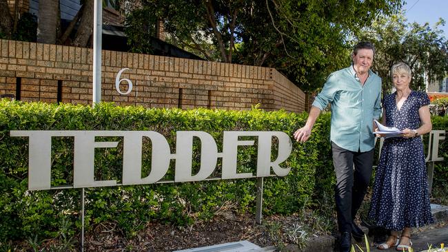 Neil Fisher of Domani's and Georgie Brown of the Main Beach Progress Association at the Tedder Ave. Picture: Jerad Williams