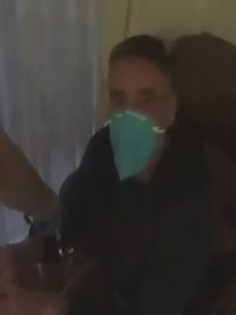 Police placed a mask on Mapp after learning her had Covid-19. Picture: NSW Police