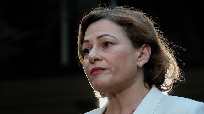 Jackie Trad at a press conference at Parliament House Brisbane on Thursday. Picture: NCA Newswire / David Kapernick