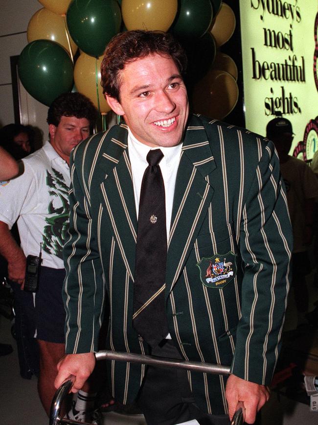 Tombs and the Wallabies return from the 1996 tour of Europe.