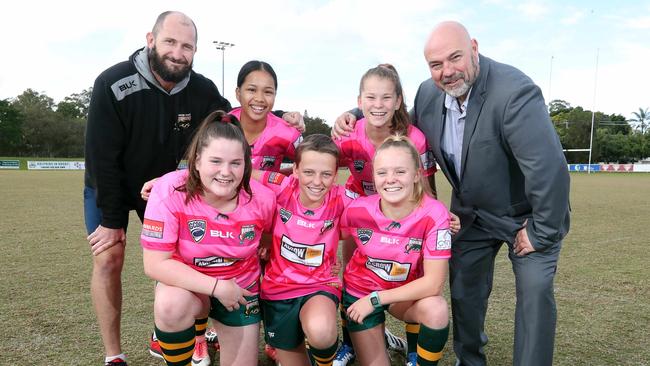 Palm Beach Currumbin rugby manager Michael Bell (R), formerly of the Surfers Paradise club. Photo by Richard Gosling