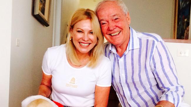 Kerri-Anne Kennerley with husband John and their dog Digger. Picture: Supplied