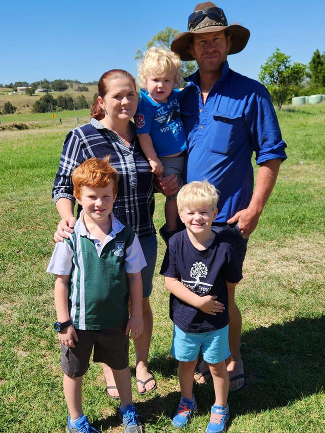 Lee-Anne Moore and her family. She started a petition for a primary and high school to be urgently build at Huntlee or surrounds to cater for growing number of students. Supplied.