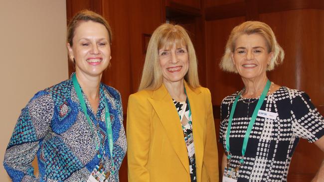 At the My Queensland TNQ Tourism Conference 2022 at the Pullman Cairns International were TTNQ's Martina Neidig-Quinlan, Holiday Inn's Kim Blain and Capta Group's Kate Moore. Picture: Alison Paterson