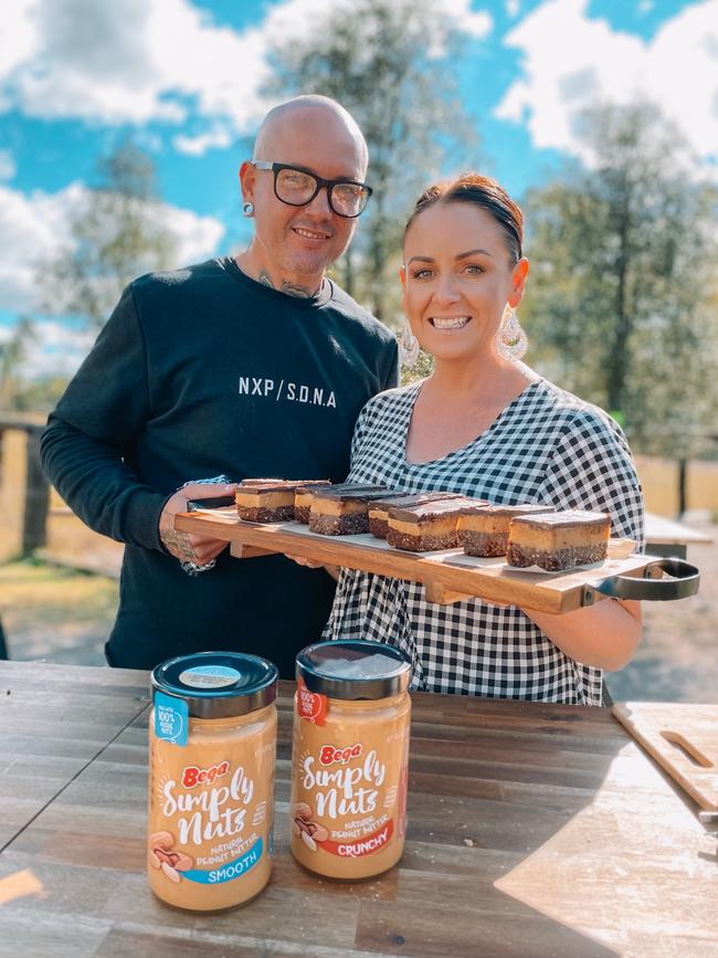 Dan and Steph Mulheron with their special Nanaimo bars made with Kingaroy peanuts.