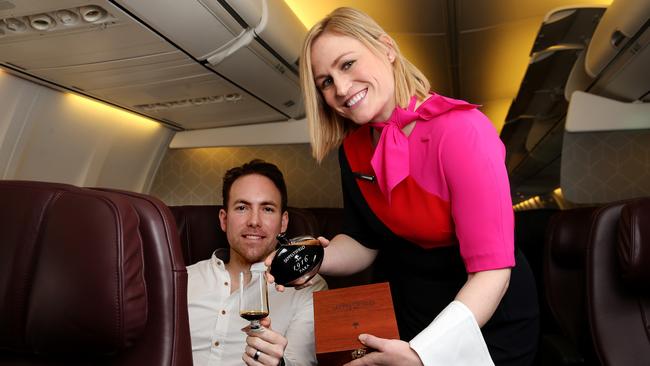 Alcohol is always a big winner aboard Qantas flights. Picture: Calum Robertson