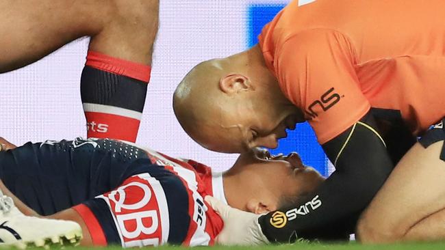 Latrell Mitchell said he feared the worst when going down with a neck injury. (Photo by Mark Evans/Getty Images)