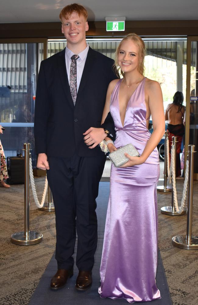 Jy Hawker and Jessica Cronk at the Sunshine Coast Grammar School formal 2023. Photo: Jorina Maureschat