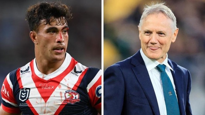 Joseph Suaalii and Joe Schmidt. Photos: NRL Photos/AFP