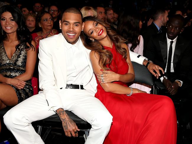 Chris Brown, with former girlfriend Rihanna, has a history of violence against women. Picture: Getty