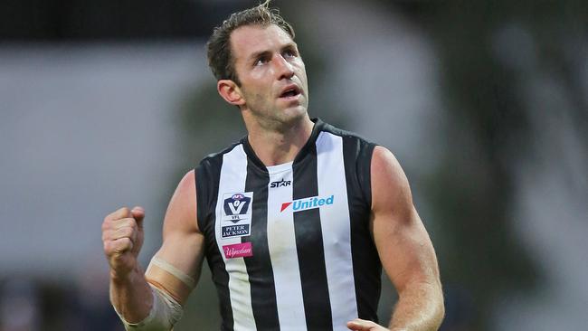 Travis Cloke booted three goals in the first quarter on his way to four for the match. Picture: Nathan Dyer
