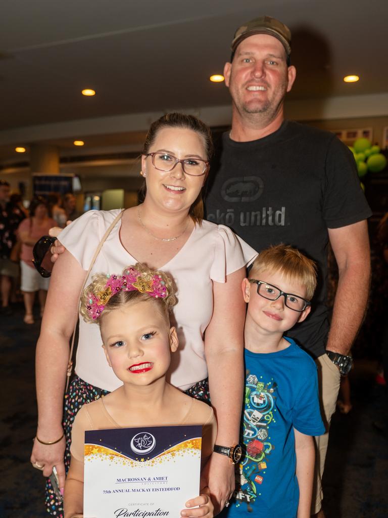 Madelyn, Jessica, Braxton and Buck Byrd at the 75th Mackay Eisteddfod 2022.Picture: Michaela Harlow